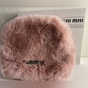 Miu Miu Pink Fur Clutch